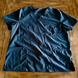 Scrubstar Men's Black V-Neck Scrub Set Top=Large and Pants=Medium